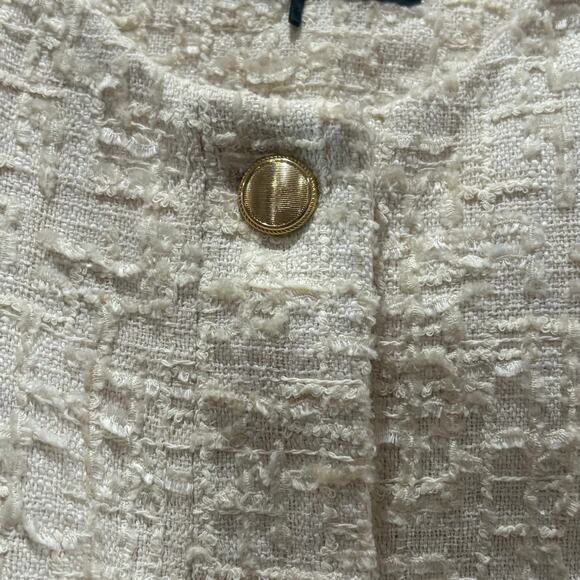 Zara Weave Bomber Jacket in Cream Size Small - Picture 9 of 11